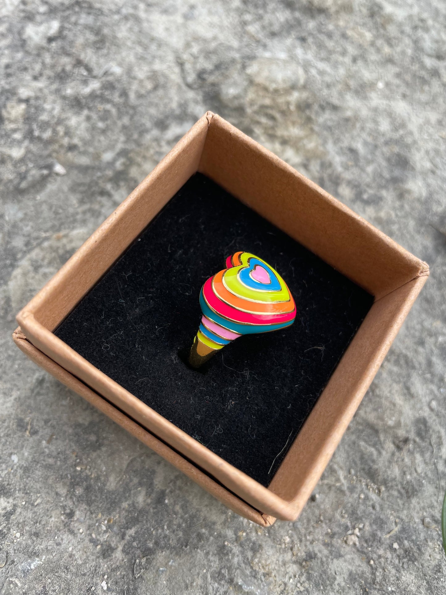 Rainbow Heart Ring