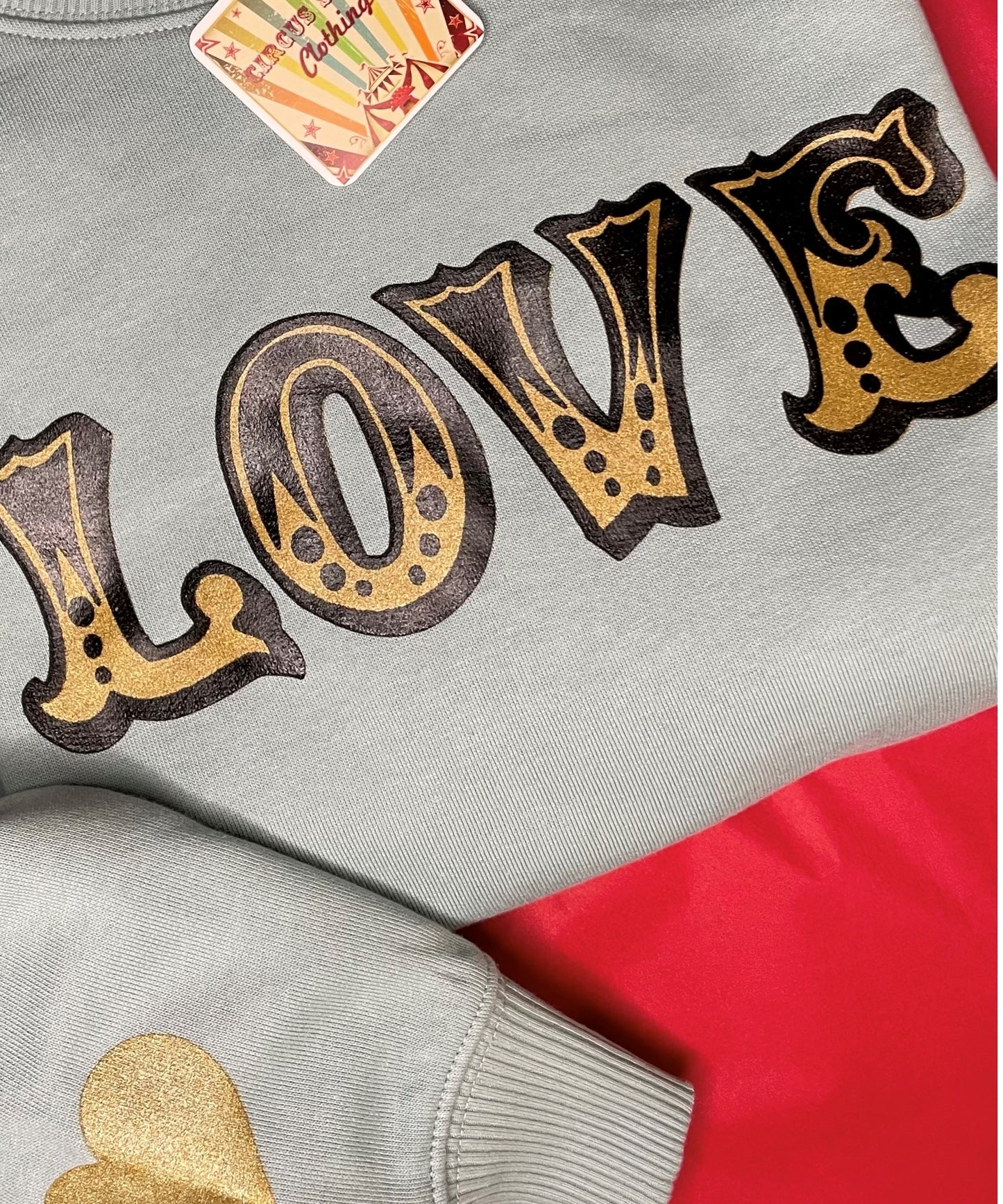Organic Cotton Love Sweatshirt ~ Slate Green