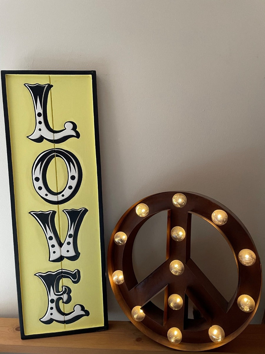 Cottage Cream Love Replica Circus Sign