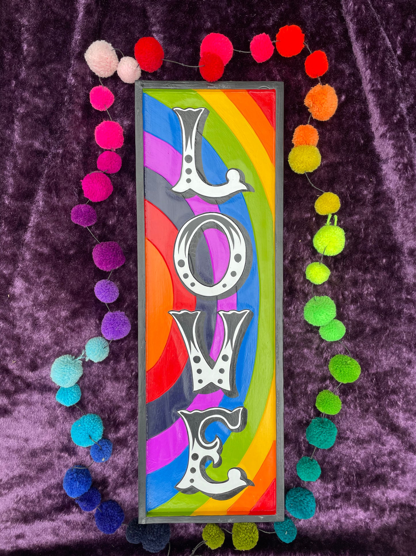 Crazy Rainbow LOVE Replica Circus Signs