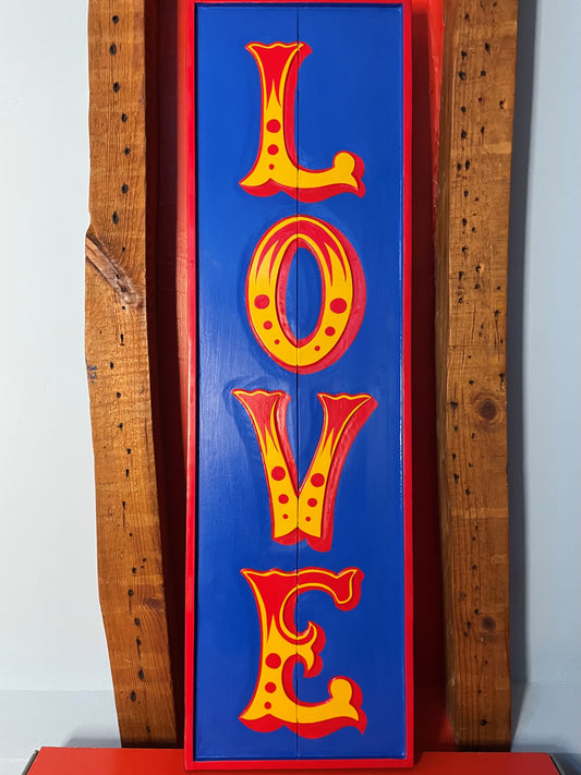 Retro Blue Love Replica Circus Sign