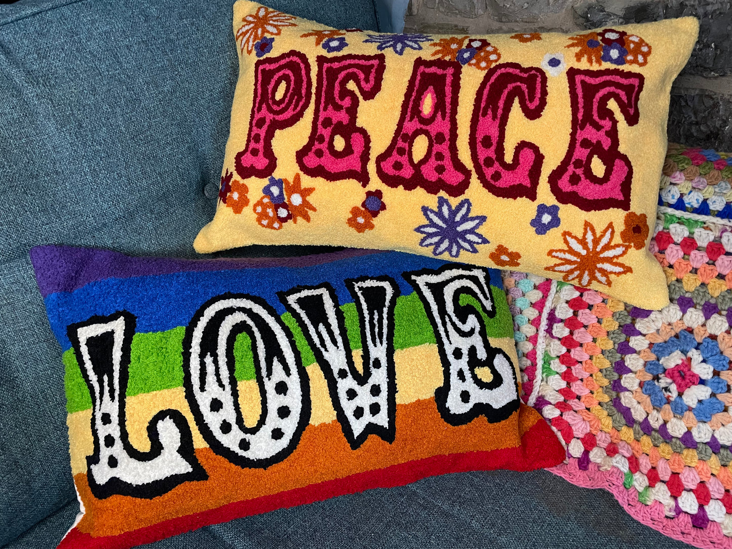 Flower Power Peace Cushion